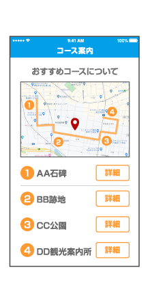 観光地の案内(コース案内)