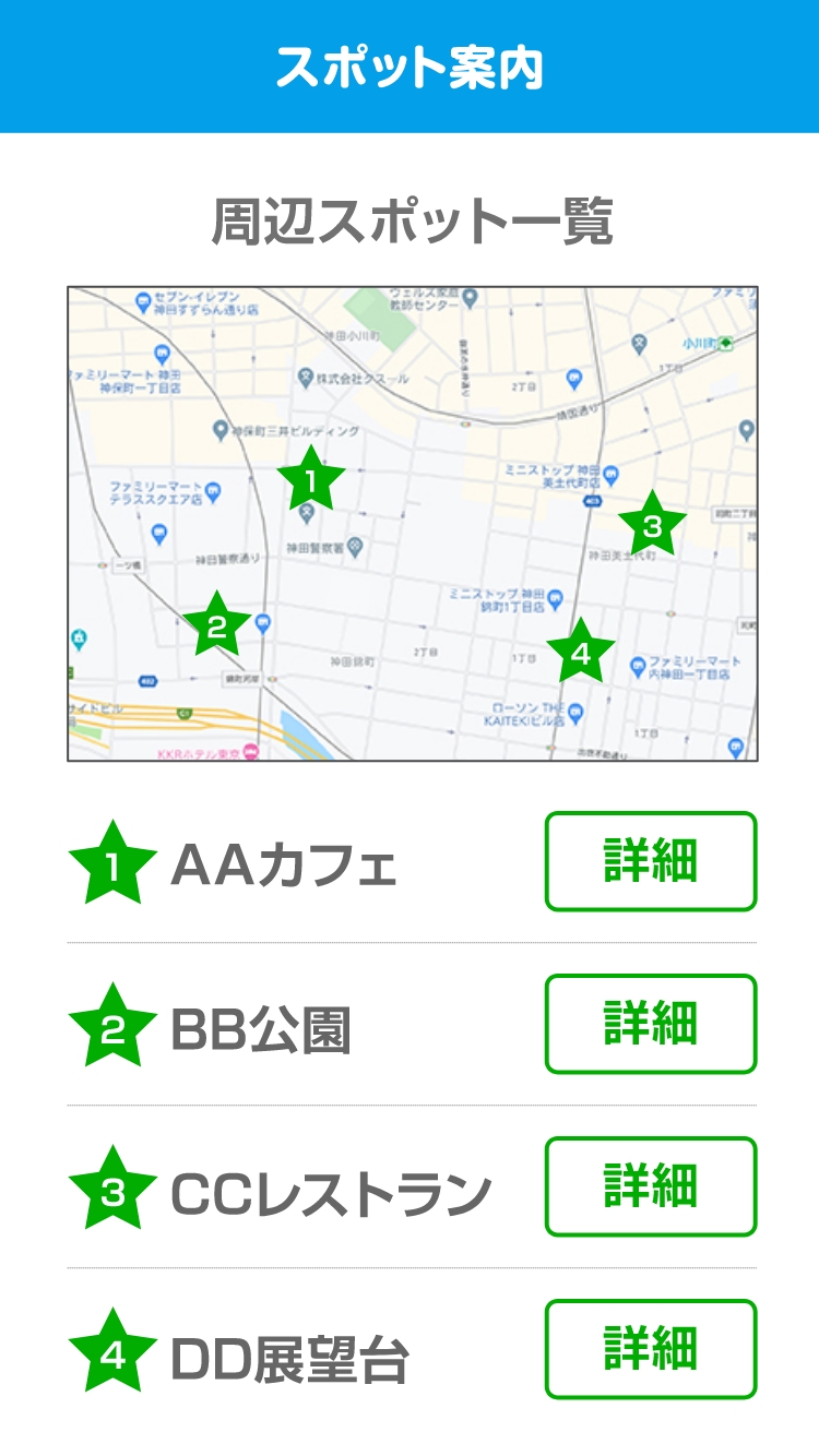 観光地の案内(スポット案内)