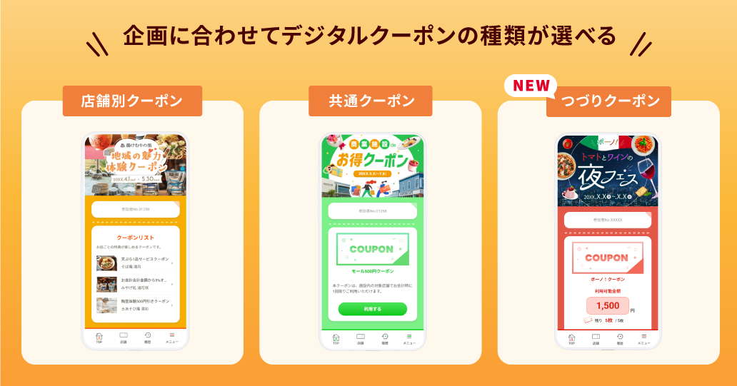 新たに《複数枚つづりクーポン》形式が登場｜Coupollyクーポンシステム