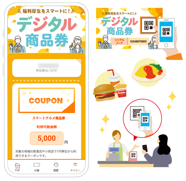 従業員配布型のデジタル商品券