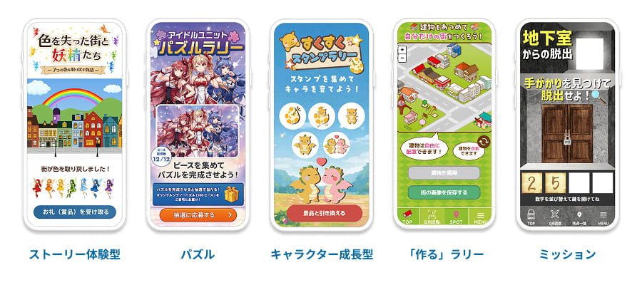 体験型デジタルスタンプラリー画面サンプル